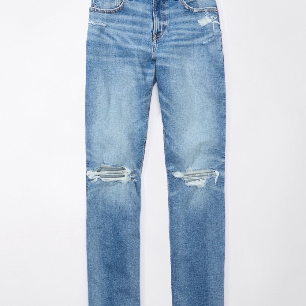 American eagle Stretch Curvy Ripped Straight Jean size 2 short - Picture 3 of 11